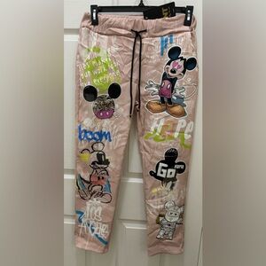 Women's Graphic Cropped Pants with Cartoon Design